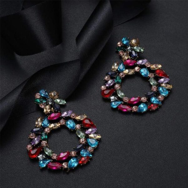 Kinky Cloth 200000168 Big Circle Drop Crystal Earrings