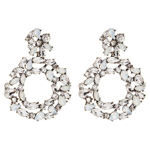 Kinky Cloth 200000168 White Big Circle Drop Crystal Earrings