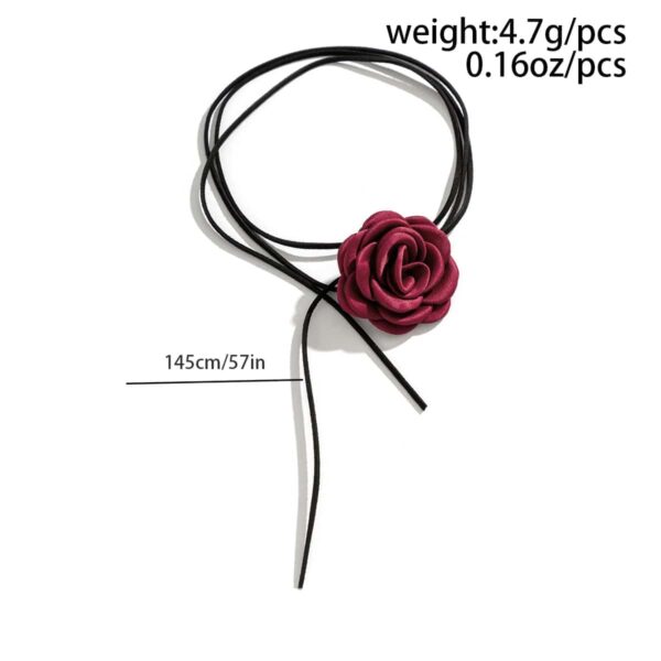 Kinky Cloth Big Flower Clavicle Chain Necklace