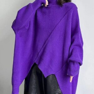 Kinky Cloth Big Size Irregular Knitting Pullover