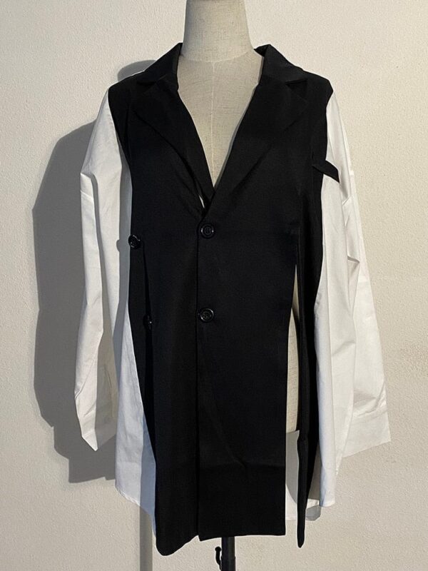 Kinky Cloth Black and White Big Size Blazer