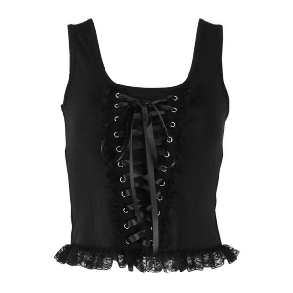 Kinky Cloth 200000790 Black / S Black Bandage Lace Tank Top