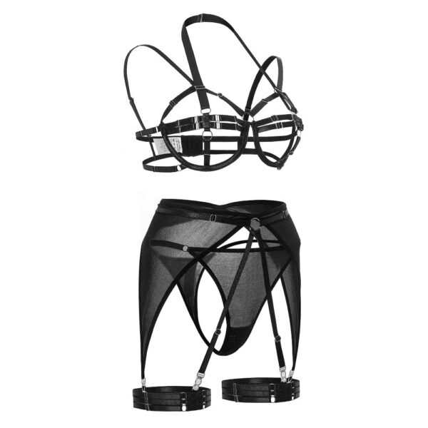 Kinky Cloth Black Bandage Lingerie Set