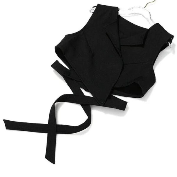 Kinky Cloth Black Bandage Vest Two Piece Blouse