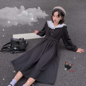 Kinky Cloth 200000347 Black Gothic Lolita Sailor Dress