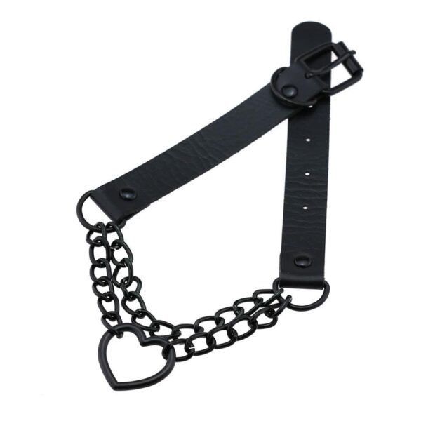 Kinky Cloth 200000162 Black Heart Chain Choker