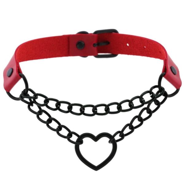 Kinky Cloth 200000162 Black Heart Chain Choker