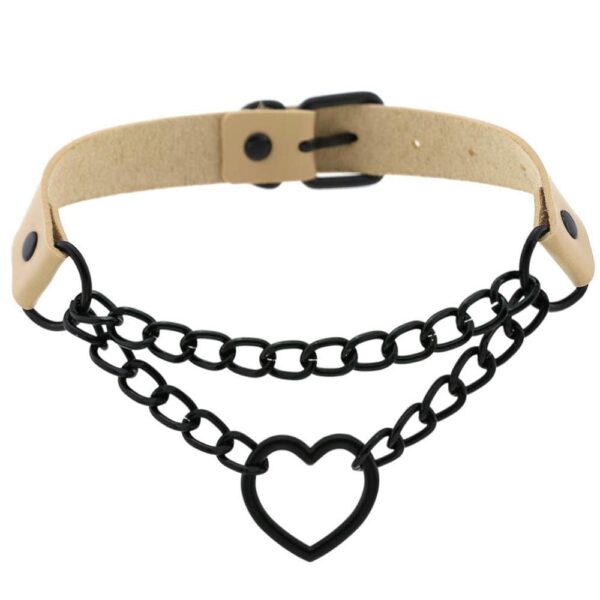 Kinky Cloth 200000162 Black Heart Chain Choker