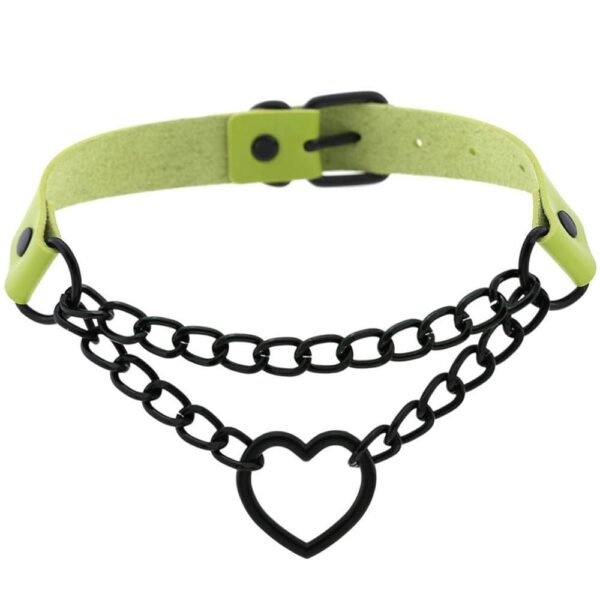 Kinky Cloth 200000162 Black Heart Chain Choker