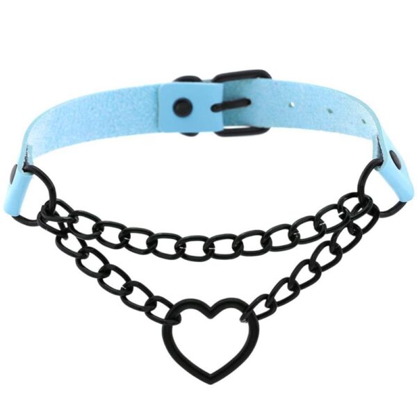 Kinky Cloth 200000162 Black Heart Chain Choker