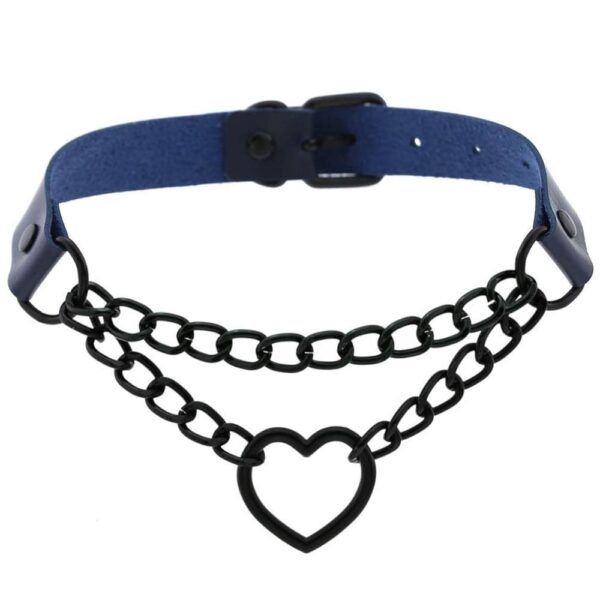 Kinky Cloth 200000162 Black Heart Chain Choker