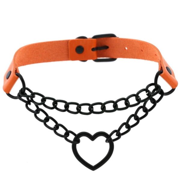 Kinky Cloth 200000162 Black Heart Chain Choker