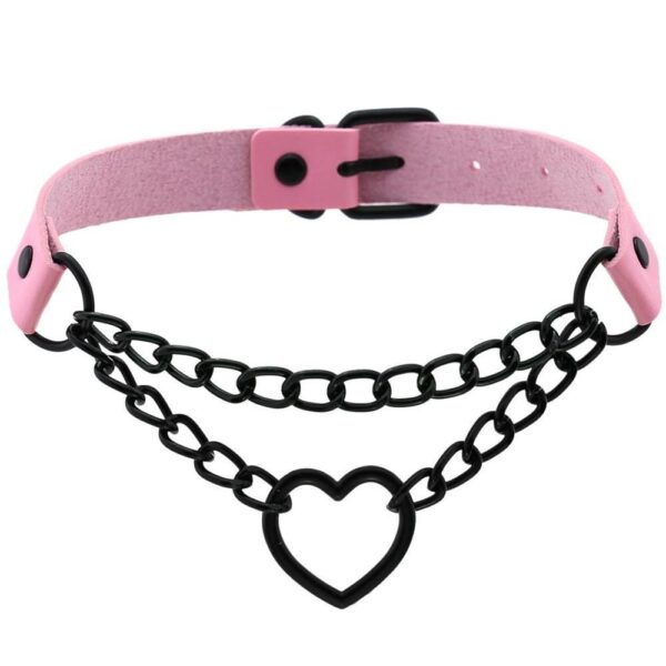 Kinky Cloth 200000162 Black Heart Chain Choker