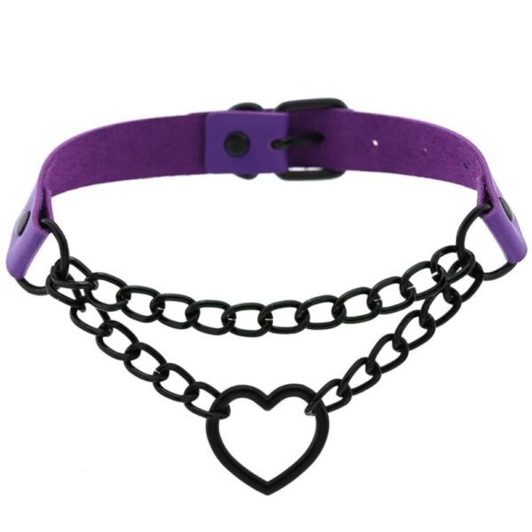 Kinky Cloth 200000162 Black Heart Chain Choker