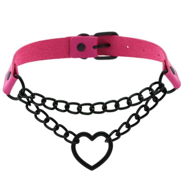 Kinky Cloth 200000162 Black Heart Chain Choker