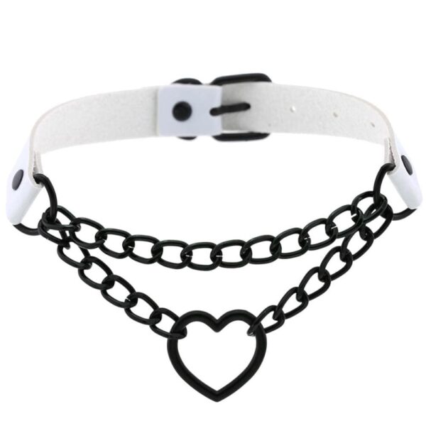 Kinky Cloth 200000162 Black Heart Chain Choker