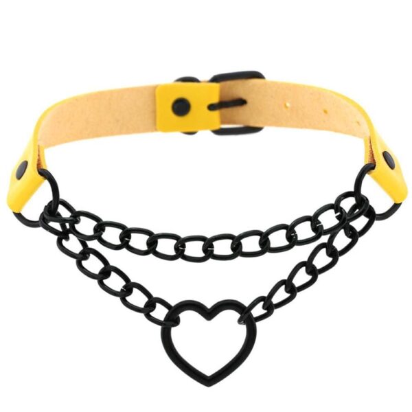 Kinky Cloth 200000162 Black Heart Chain Choker