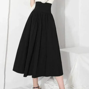 Kinky Cloth Black  High Waist Long Skirt