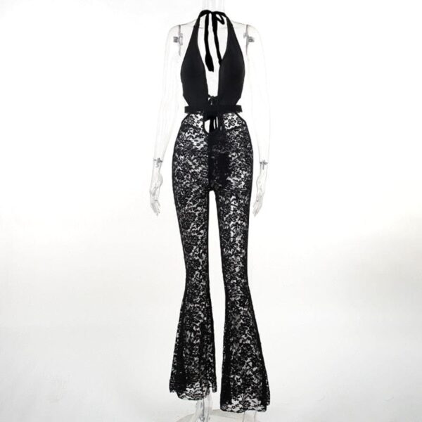 Kinky Cloth Black Lace Jumpsuit Pants