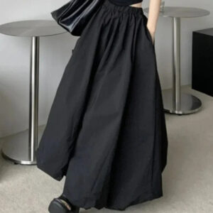 Kinky Cloth Black / L Black Long Balloon Skirt