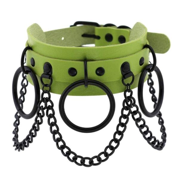 Kinky Cloth 200000162 Green Black Metal L'esclave Punk Collar