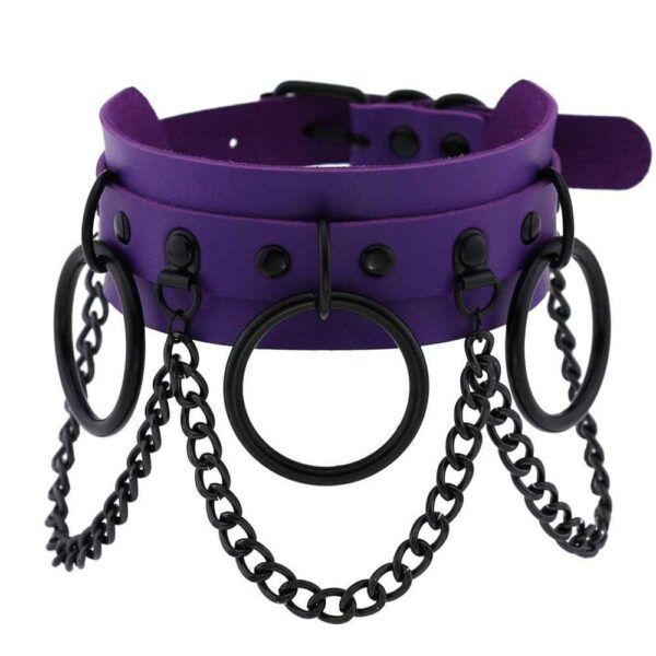 Kinky Cloth 200000162 Purple Black Metal L'esclave Punk Collar