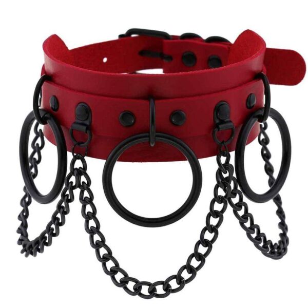 Kinky Cloth 200000162 Red Black Metal L'esclave Punk Collar