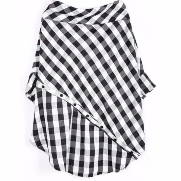 Kinky Cloth Black Plaid Big Size Blouse