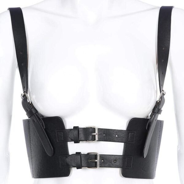 Kinky Cloth 200000790 Black PU Leather Buckle Vest