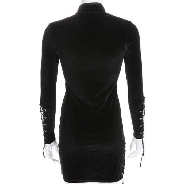 Kinky Cloth 200000347 Black Side Lace Up Cheongsam Bodycon