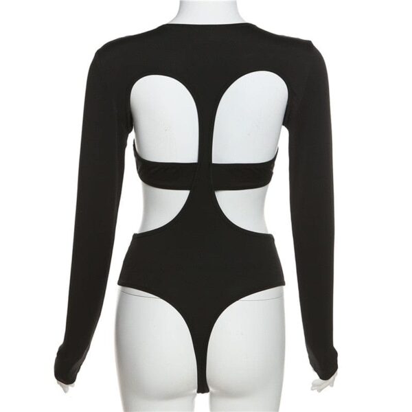 Kinky Cloth Black Skinny Cut Out Bodysuit