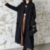 Kinky Cloth Black / One Size Black Tassel Long Knitting Cardigan