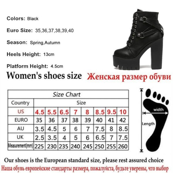 Kinky Cloth Black Ultra Heeled Platform Boots