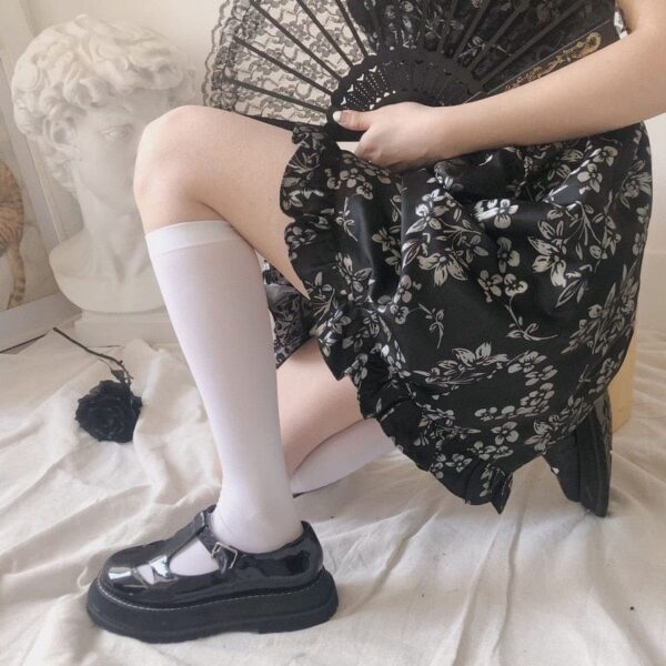 Kinky Cloth Black White Lolita Socks