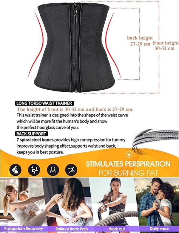 Kinky Cloth Black Zipper Waist Trainer