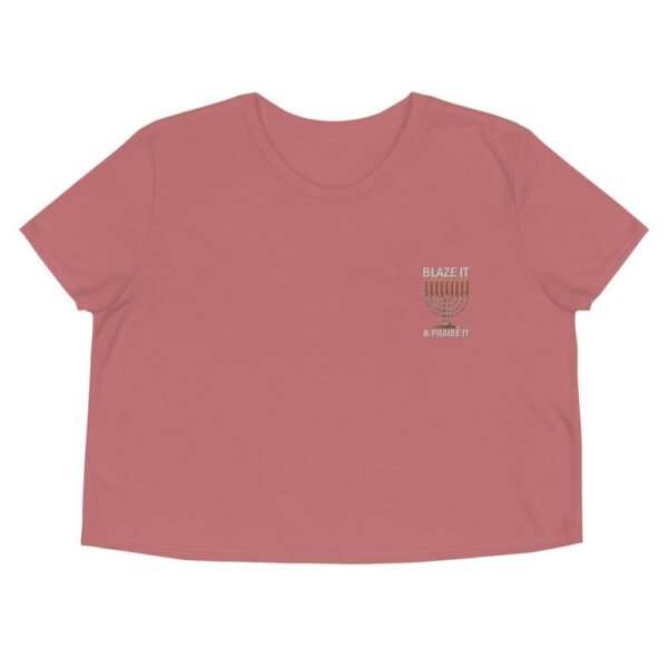 Kinky Cloth Mauve / 2XL Blaze It & Praise It Embroidered Crop Top