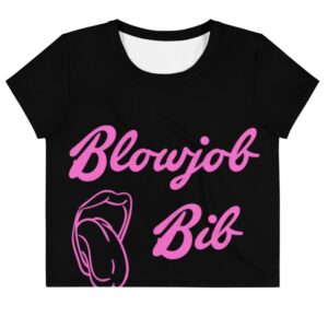 Kinky Cloth XS Blowjob Bib Pink Crop Top Tee