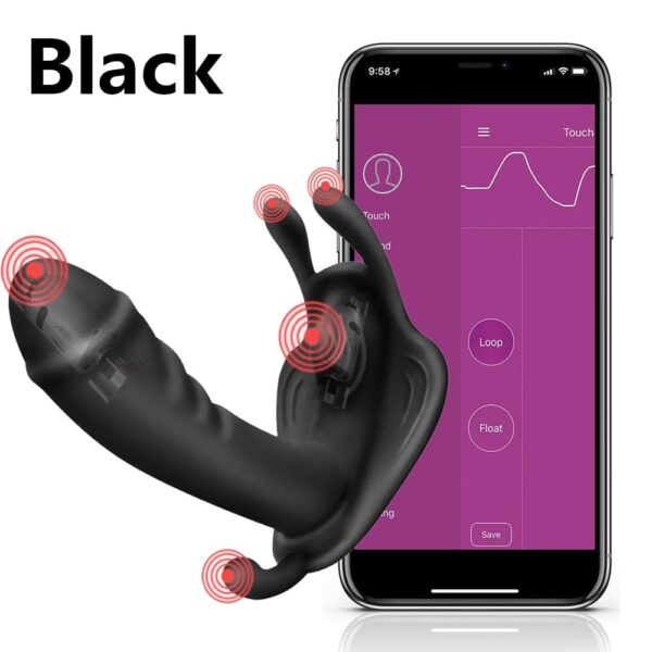 Kinky Cloth China / B with APP 1 Bluetooth Butterfly Dildo Vibrator