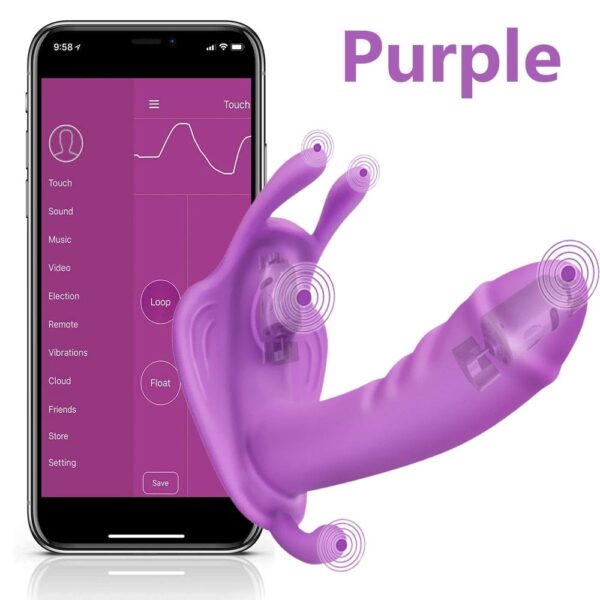 Kinky Cloth China / B with APP 2 Bluetooth Butterfly Dildo Vibrator