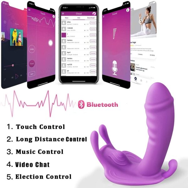 Kinky Cloth Bluetooth Butterfly Dildo Vibrator