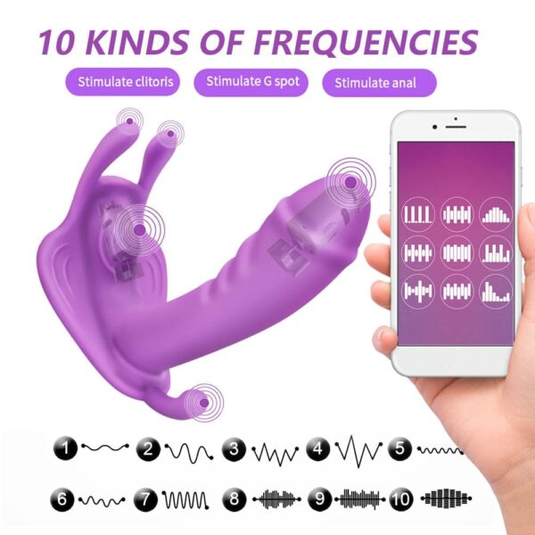 Kinky Cloth Bluetooth Butterfly Dildo Vibrator