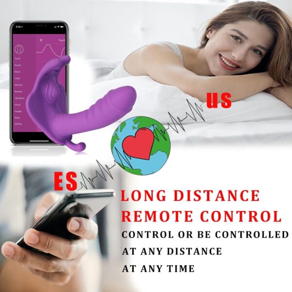 Kinky Cloth Bluetooth Butterfly Dildo Vibrator