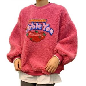 Kinky Cloth 200000348 Bobble Yom Strawberry Fleece Sweatshirt