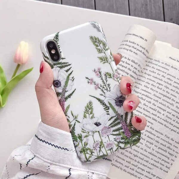 Kinky Cloth 380230 Style1 / For 7 Plus or 8 Plus Botanical Flowers and Leaves iPhone Case