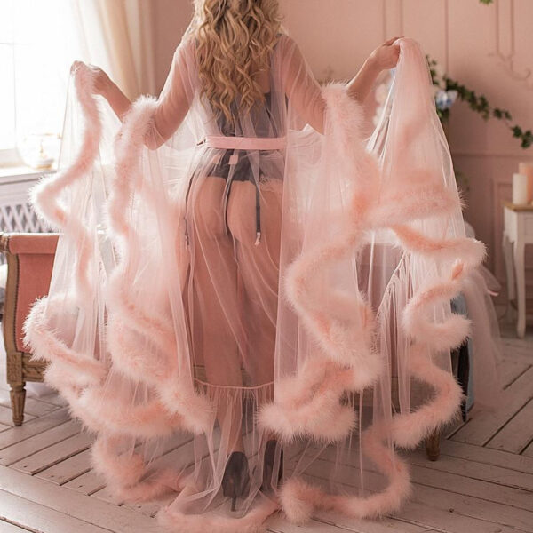 Kinky Cloth Boudoir Feather Sheer Robe