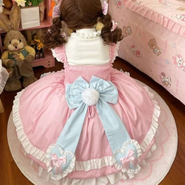 Kinky Cloth Bow Bear Lace Jsk Dress