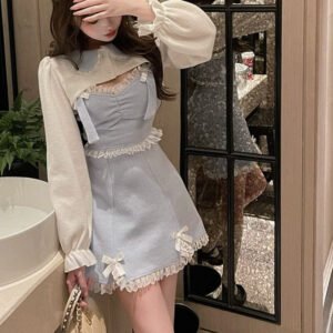 Kinky Cloth Bow Lace Mini Lolita Dress