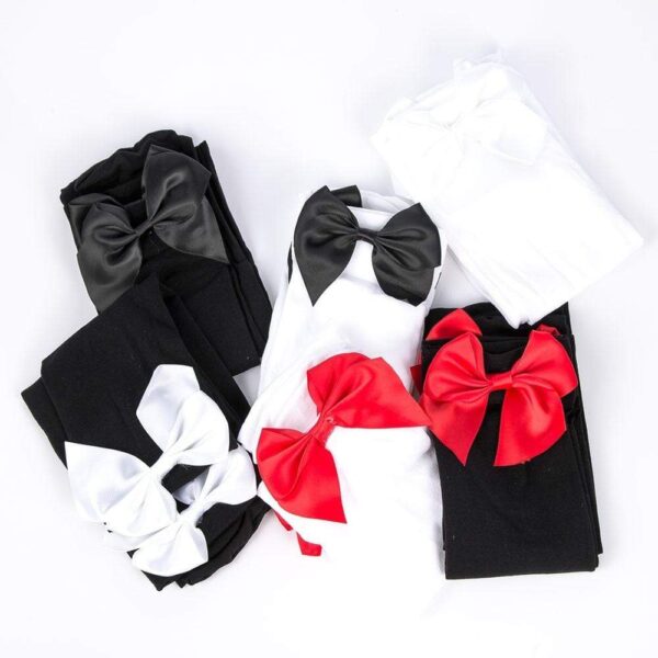 Kinky Cloth Bow Peep Long Stockings