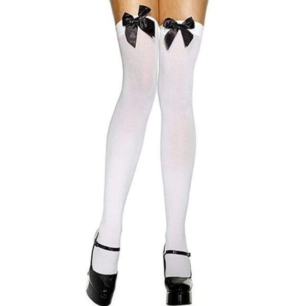 Kinky Cloth D Bow Tie Thigh High Stockings