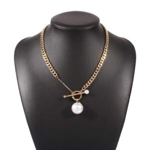 Kinky Cloth 200000162 Buckle Pearl Pendant Retro Necklace